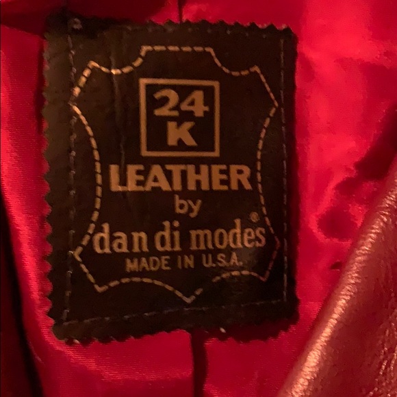 Vintage 24K Leather Red Leather Jacket - Picture 2 of 6